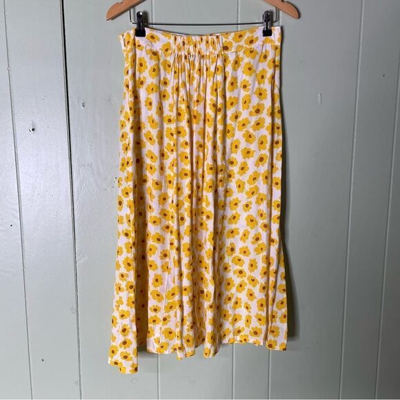 Faithful the Brand Marin Midi Skirt Constance Button Front Floral 8 L‎ - Picture 5 of 11